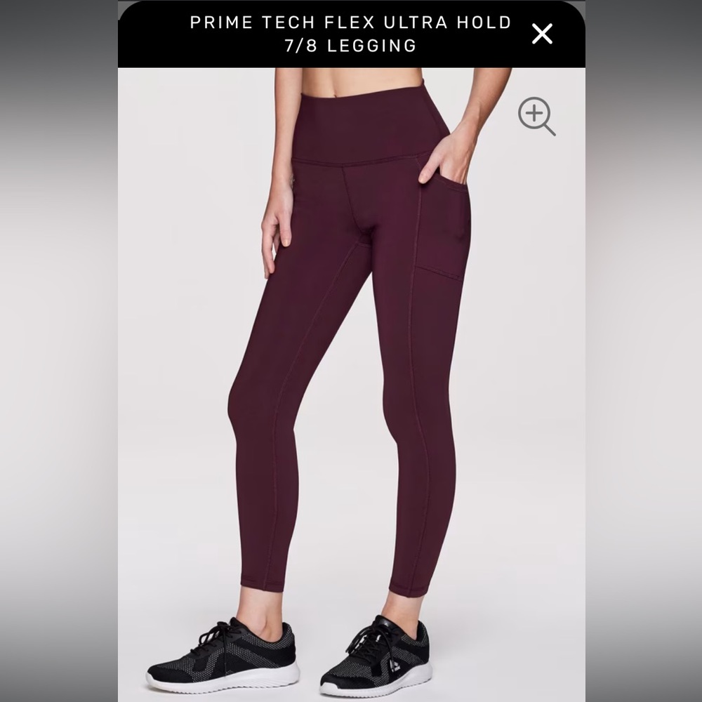 RBX New Prime Tech Flex Ultra Hold Leggings, size S, plum color